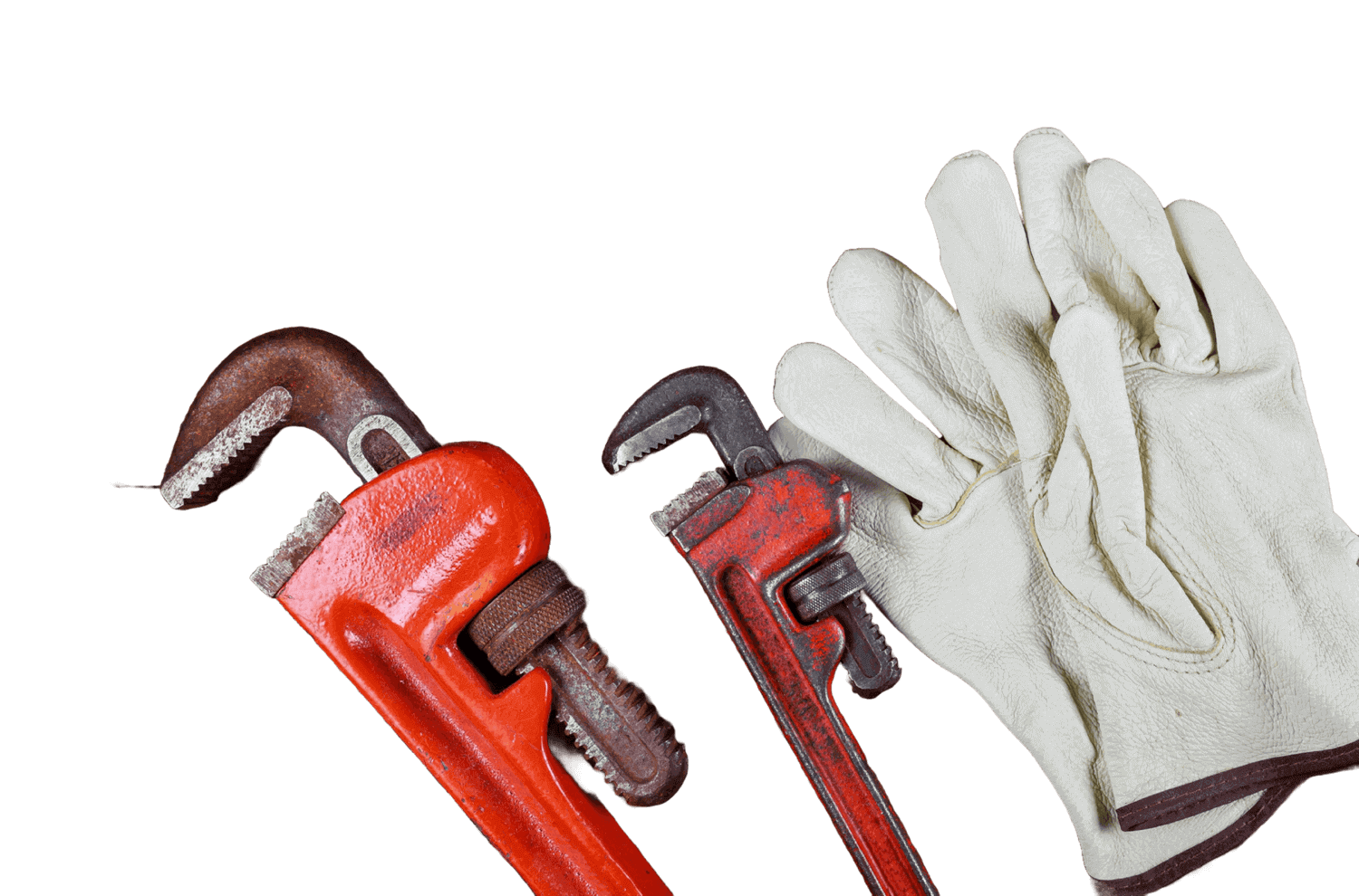 Wrench Plumbing Leather Safety Gloves Construction 4YWEELQ